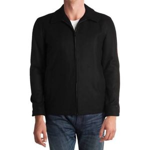 Mens Tommy Hilfiger Wool Full Zip Jacket sz Medium Black